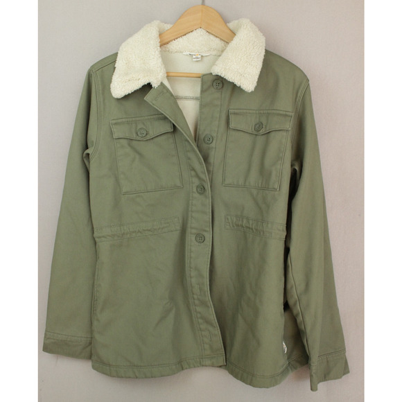 Hang Ten Women's Medium Coat Jacket Cotton Pockets Fleece Lined Buttoned - Picture 1 of 8